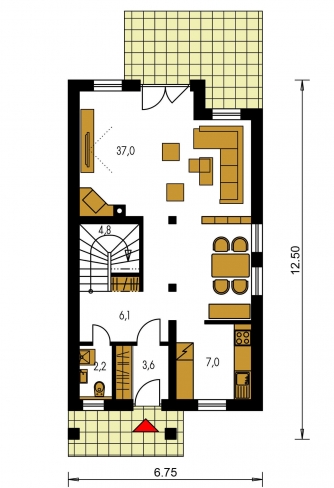 Floor plan of ground floor - KLASSIK 106